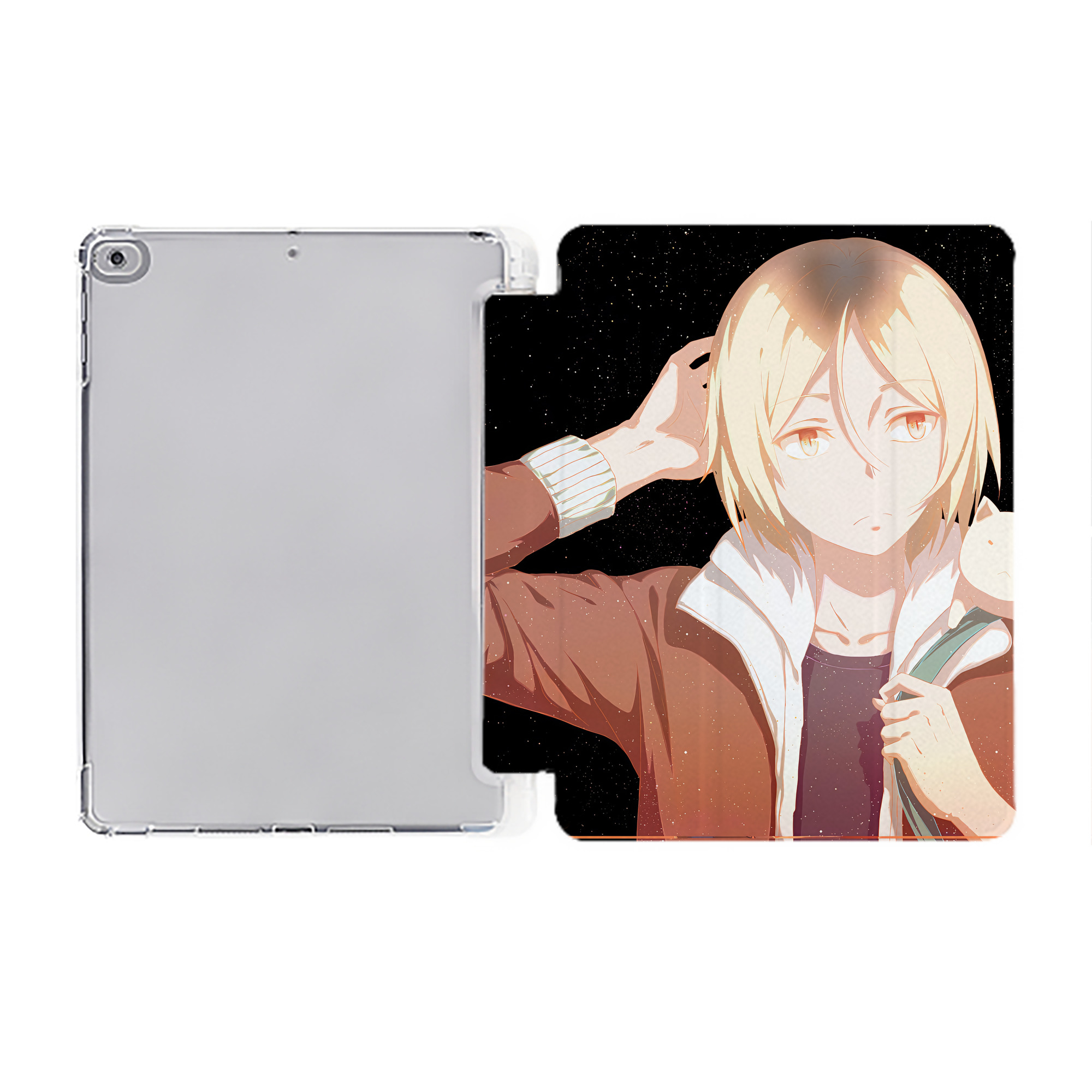 （画像用） ハイキュー!! Haikyu!! IPad ケース ペン収納付き 三つ折りスタンド PUレザー×シリコン 対応機種9.5/10.5/10.9インチ